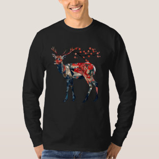 T-shirt Kawaii Nara Deer Japanese Cherry Blossom T Nara De