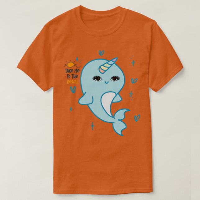 T-shirt Kawaii Narwhal Cute Design (Design devant)