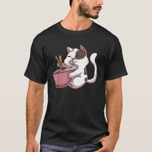 T-shirt Kawaii Neko Anime Ramen Chemise T Chat