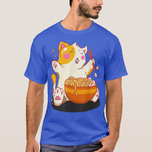 T-shirt Kawaii Neko Chat Ramen Bowl Anime nouilles japonai
