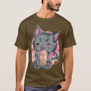 T-shirt Kawaii Neko Chemises Anime Chat Pour Femmes, Bob L