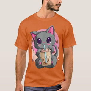 T-shirt Kawaii Neko Chemises Anime Chat Pour Femmes, Bob L