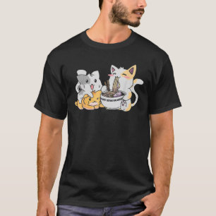 T-shirt Kawaii Neko Ramen Anime Chat Noodles
