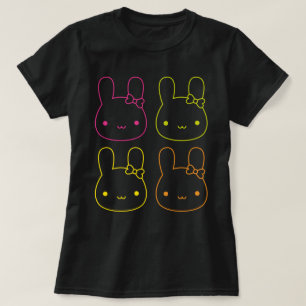 T-shirt Kawaii Neon Bunny Bows
