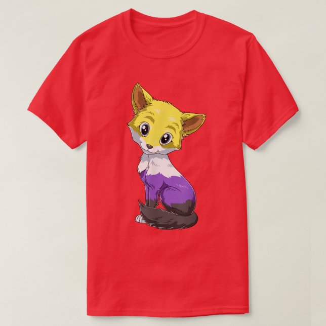 T-shirt Kawaii Nonbinary et Genderqueer Fo (Design devant)