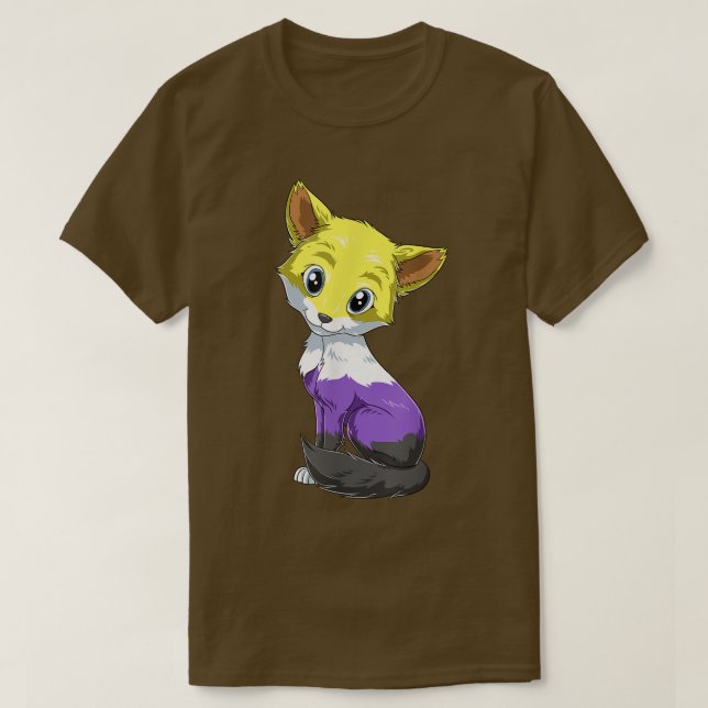 T-shirt Kawaii Nonbinary et Genderqueer Fox (Design devant)