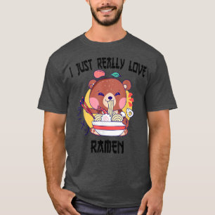 T-shirt Kawaii ours manger ramen japonais Anime nouilles