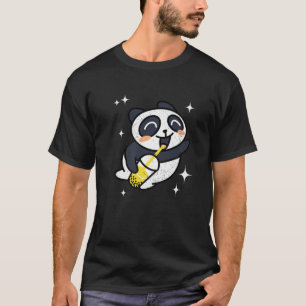T-shirt Kawaii Panda Avec Boba Bubble Tea