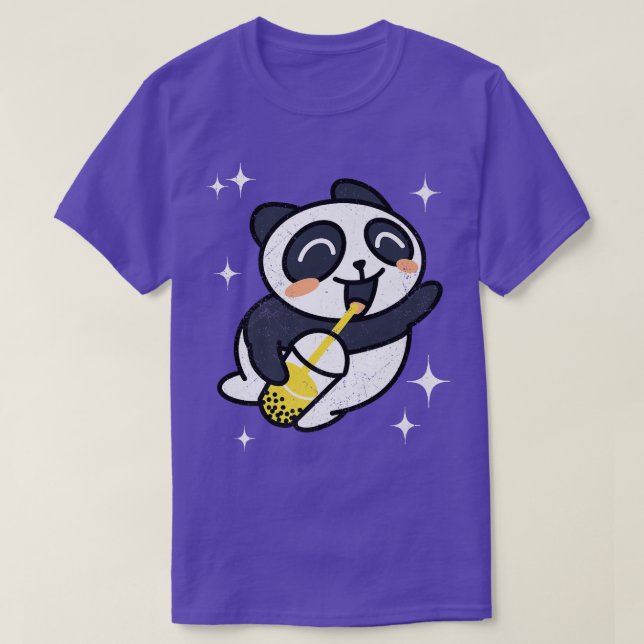 T-shirt Kawaii Panda avec Boba Bubble Tea Premium (Design devant)