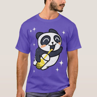 T-shirt Kawaii Panda avec Boba Bubble Tea Premium