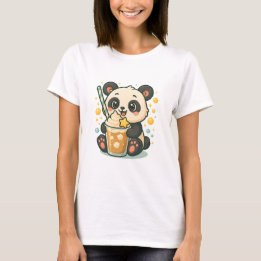 T-shirt Kawaii Panda avec Vanilla Frappuccino - Cute Panda