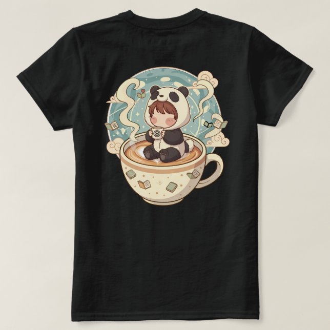 T-shirt Kawaii Panda Brew Women's Cotton Tee (Design dos)