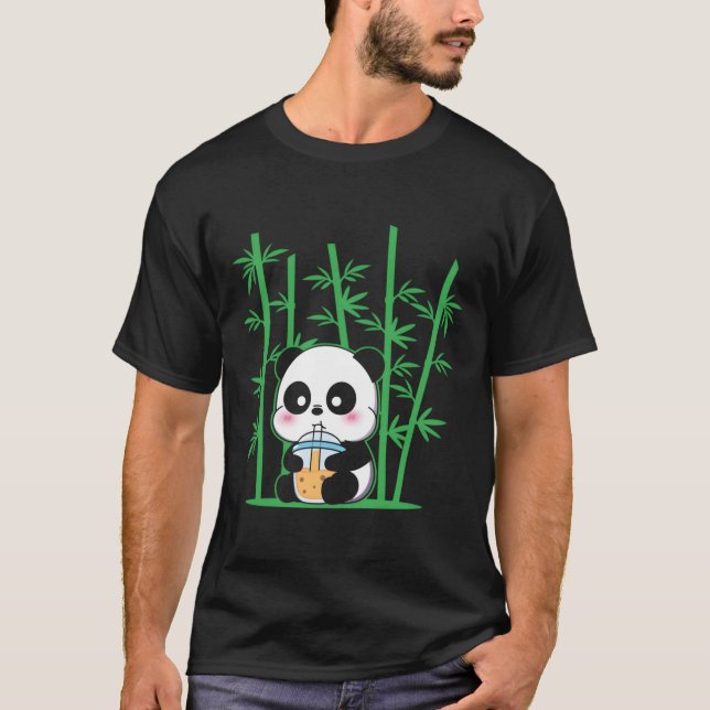 T-shirt Kawaii Panda Bubble Tea Boba Tea Panda (Devant)