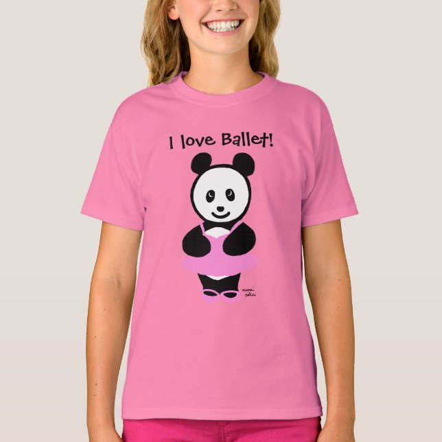 T-shirt Kawaii Panda danseuse de ballet (Devant)