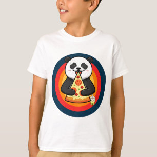 T-shirt Kawaii Panda Manger Pizza Boba Tea