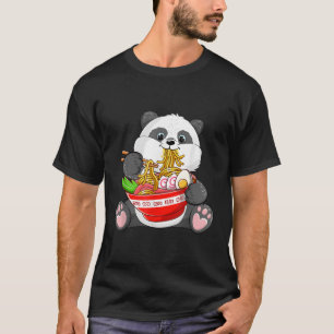 T-shirt Kawaii Panda Manger Ra Noodles Otaku Anime Japanes