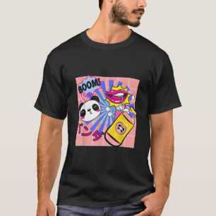 T-shirt Kawaii Panda Milkshake de Fraise Anime Japonais