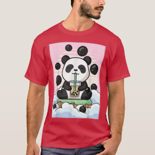 T-shirt Kawaii Panda Ours bulle Boba Milk Tea Japonais Ae