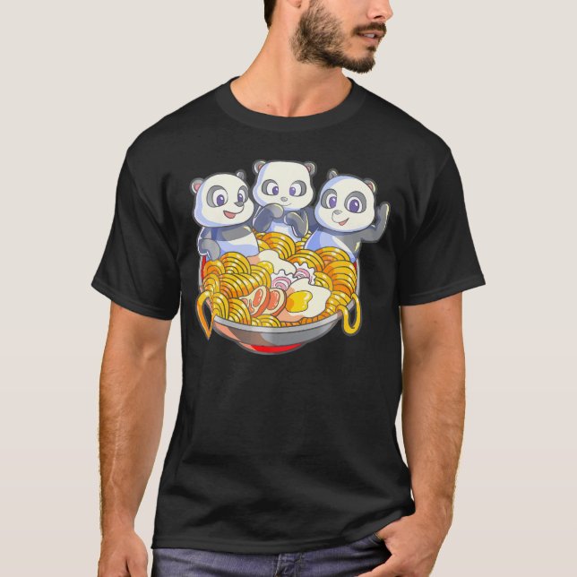T-shirt Kawaii Panda Ramen japonais nouilles Anime Panda (Devant)