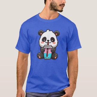 T-shirt Kawaii Panda Sipping Bubble Tea - Kawaii Boba Tea