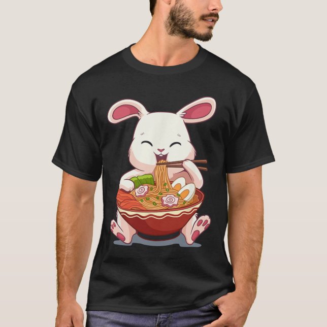 T-shirt Kawaii Pâques Bunny Ramen nouilles Japonaises Pâqu (Devant)