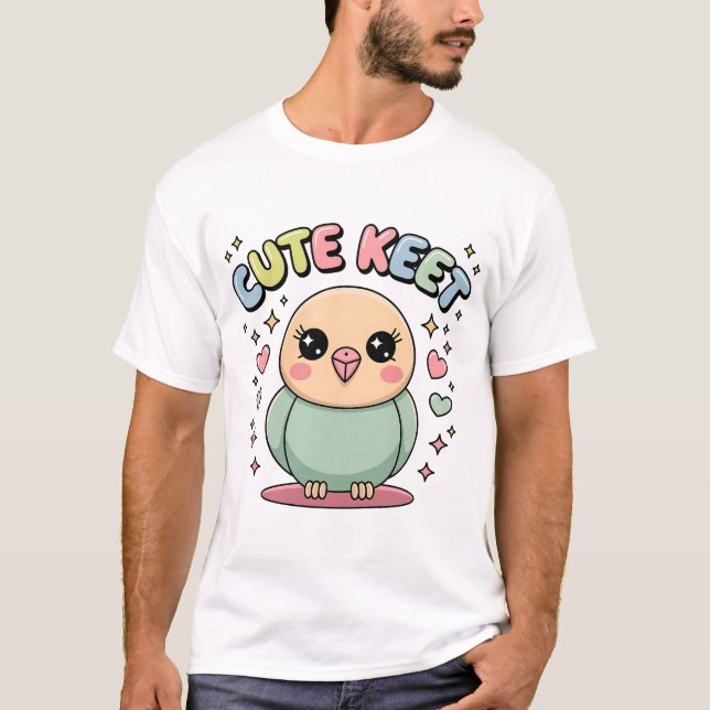 T-shirt Kawaii Parakeet | Cute Keet Pastel Bird Illustrati (Devant)