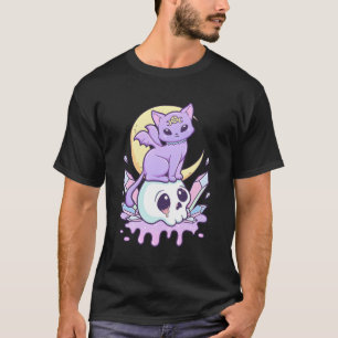 T-shirt Kawaii Pastel Goth Chat Déplaisant Cuisine Et Crân
