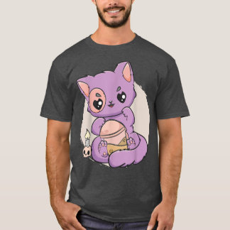 T-shirt Kawaii Pastel Goth Cute Chat Cuisine Déplaisante B