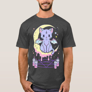 T-shirt Kawaii Pastel Goth Cute Chat Noir Déplaisant