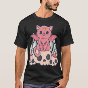 T-shirt Kawaii Pastel Goth Cute Démon Déplaisant Chat et
