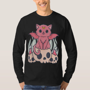 T-shirt Kawaii Pastel Goth Cute Démon Déplaisant Chat et
