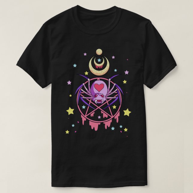 T-shirt Kawaii Pastel Goth Déplaisant Pentacle mignon Spid (Design devant)