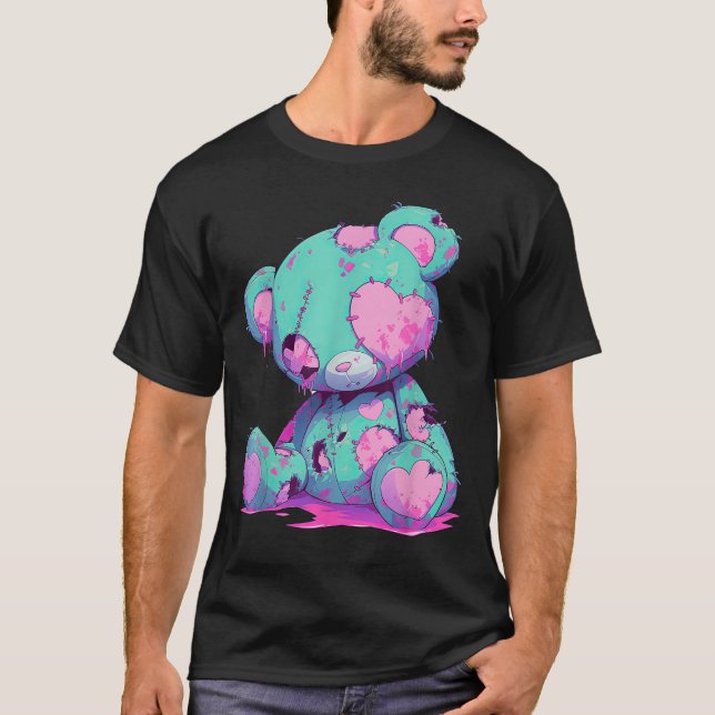 T-shirt Kawaii Pastel Goth Déplaisante cuisine Zombie Tedd (Devant)