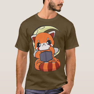 T-shirt Kawaii Pastel Goth Red Panda Lire le livre Anime d