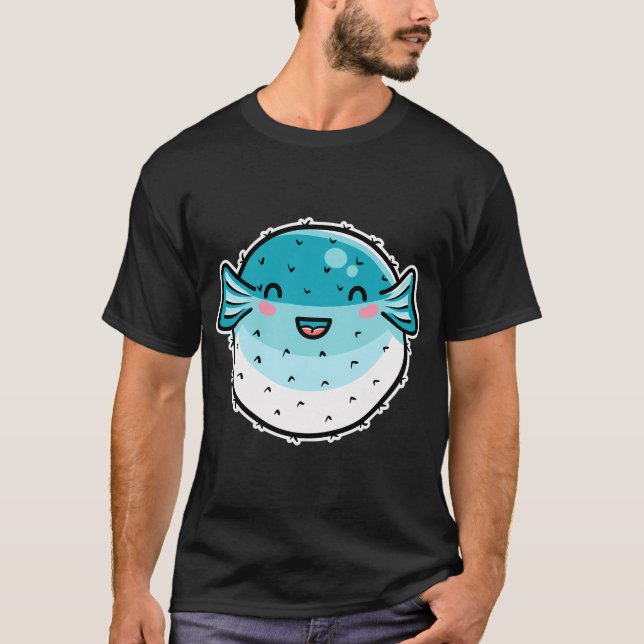 T-shirt Kawaii Poisson Gonflable Mignon (Devant)