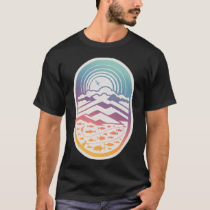T-shirt Kawaii Poisson Rouge Bleu