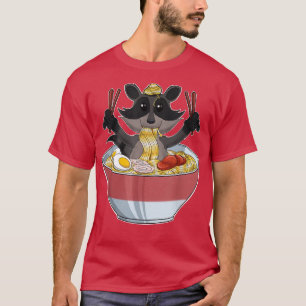 T-shirt Kawaii Racoon Japonais Ramen Noodles I Otaku Anime
