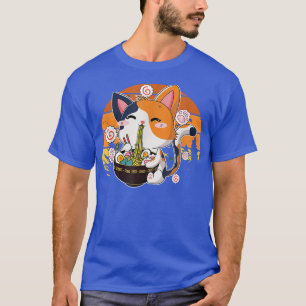 T-shirt Kawaii Ramen Chat Anime Japonais Neko Noodle Drôle