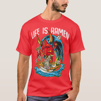 T-shirt Kawaii Ramen est la vie Japonais Noodle Bowl Kanji