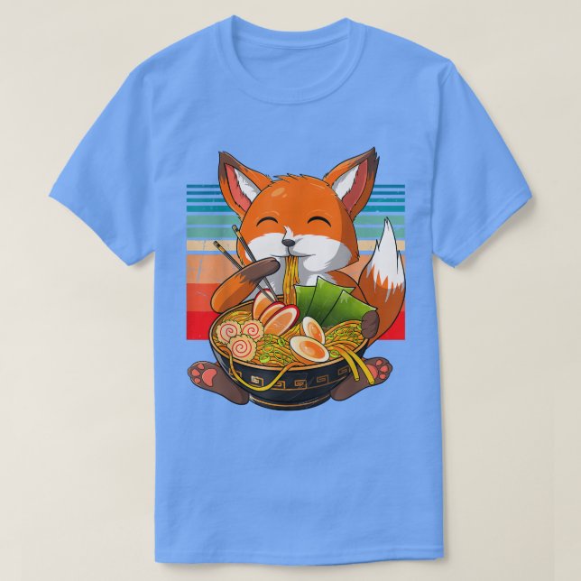 T-shirt Kawaii Ramen Fox, Japonais Neko Noodle drôle Anime (Design devant)