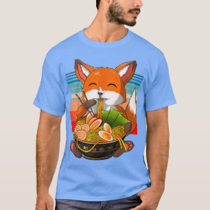 T-shirt Kawaii Ramen Fox, Japonais Neko Noodle drôle Anime