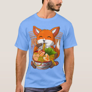 T-shirt Kawaii Ramen Fox, Japonais Neko Noodle drôle Anime
