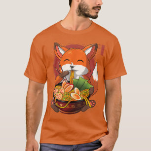 T-shirt Kawaii Ramen Fox, Japonais Neko Noodle drôle Anime