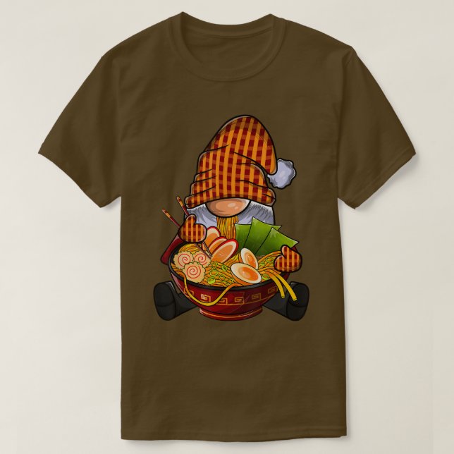 T-shirt Kawaii Ramen Gnome, Japonais Neko Noodle Funny Ani (Design devant)