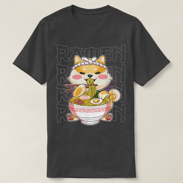 T-shirt Kawaii Ramen Japonais Anime Noodles Cute Hedgehog (Design devant)