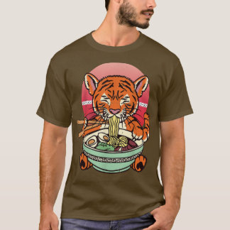 T-shirt Kawaii Ramen mignon Anime Bengale Tiger Nood japon