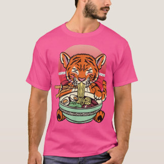 T-shirt Kawaii Ramen mignon Anime Bengale Tiger Nood japon