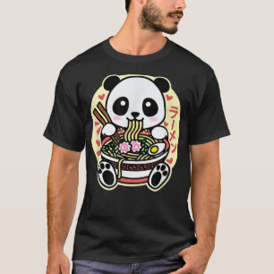 T-shirt Kawaii Ramen mignon Anime Panda Japonais asiatique