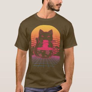 T-shirt Kawaii Ramen Neko Chat rétro Noodle japonais Anime
