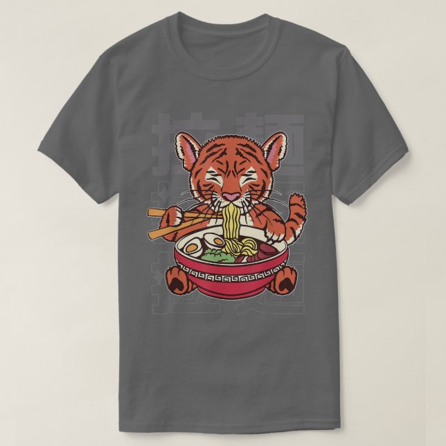 T-shirt Kawaii Ramen Noix d'Anime Japonaise Cute Tiger Noo (Design devant)